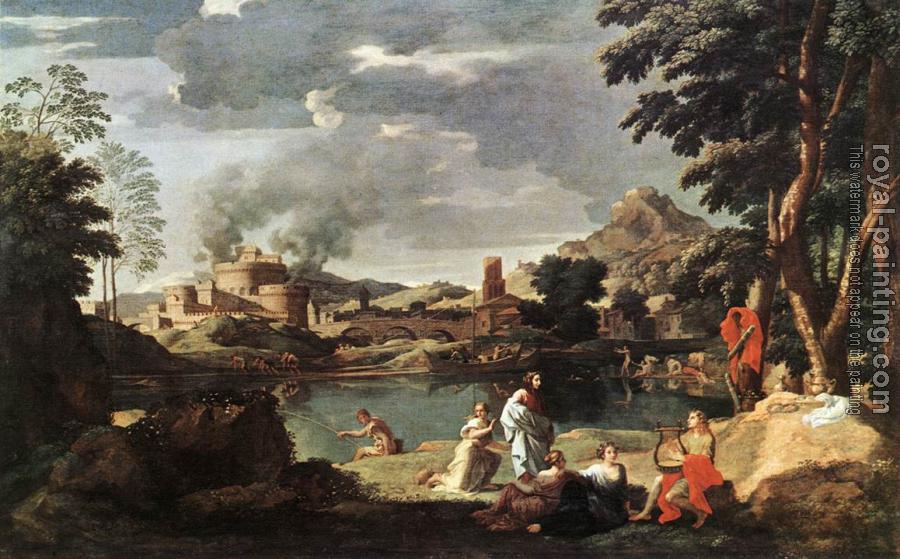 Nicolas Poussin : Landscape with Orpheus and Euridice